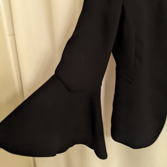 Black Zara open front blazer flare sleeves Medium - Picture 2 of 6